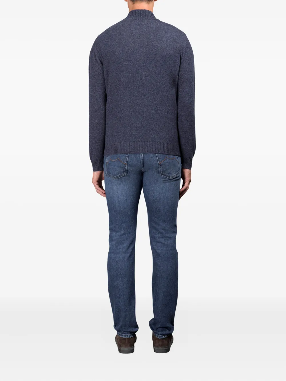 Moorer Osmund-cws High-neck Sweater In Blue