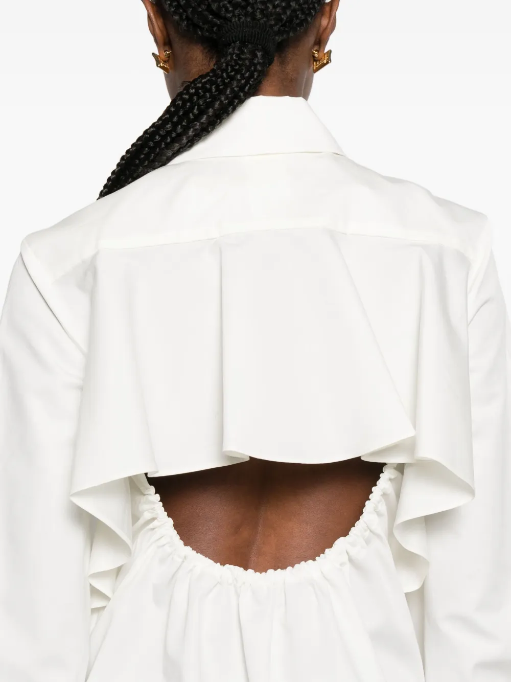 Max Mara Cut-out Layered Shirt In White