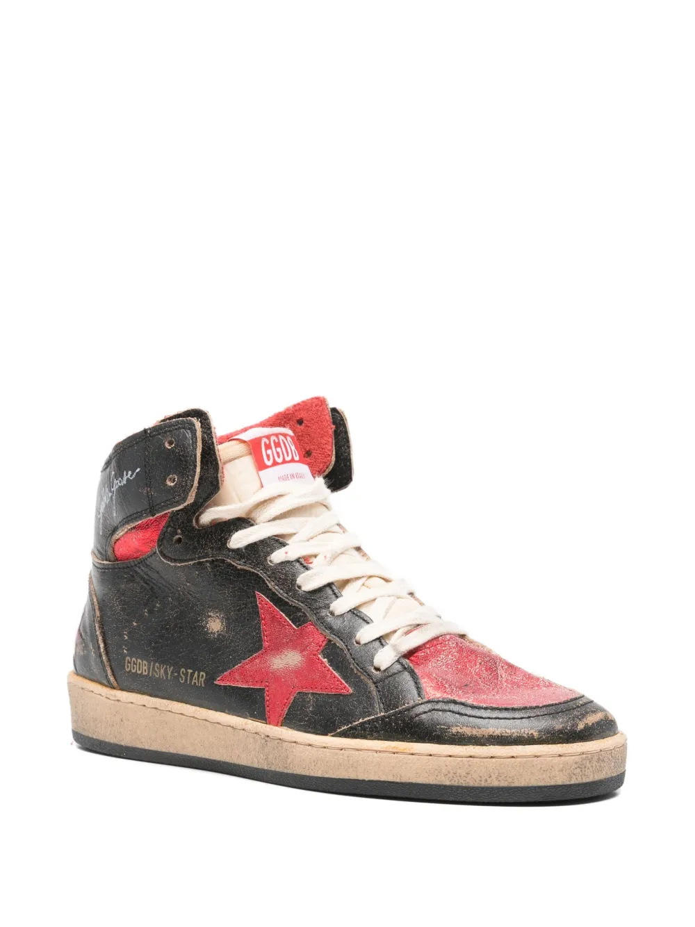 Golden Goose Sky Star laminated sneakers Zwart