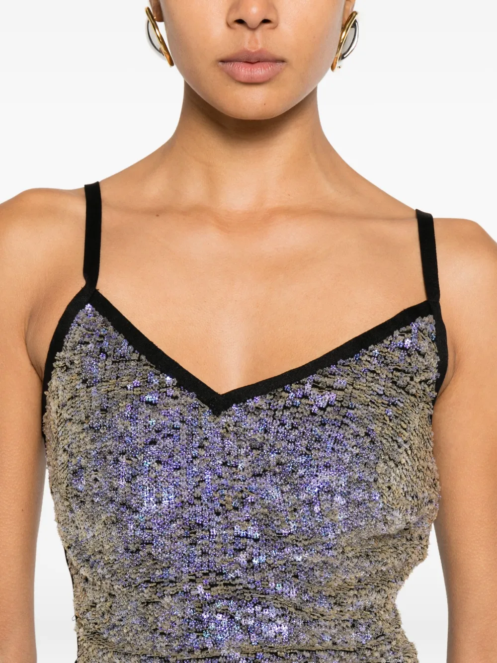 MITILIANE COUTURE Top met pailletten Paars