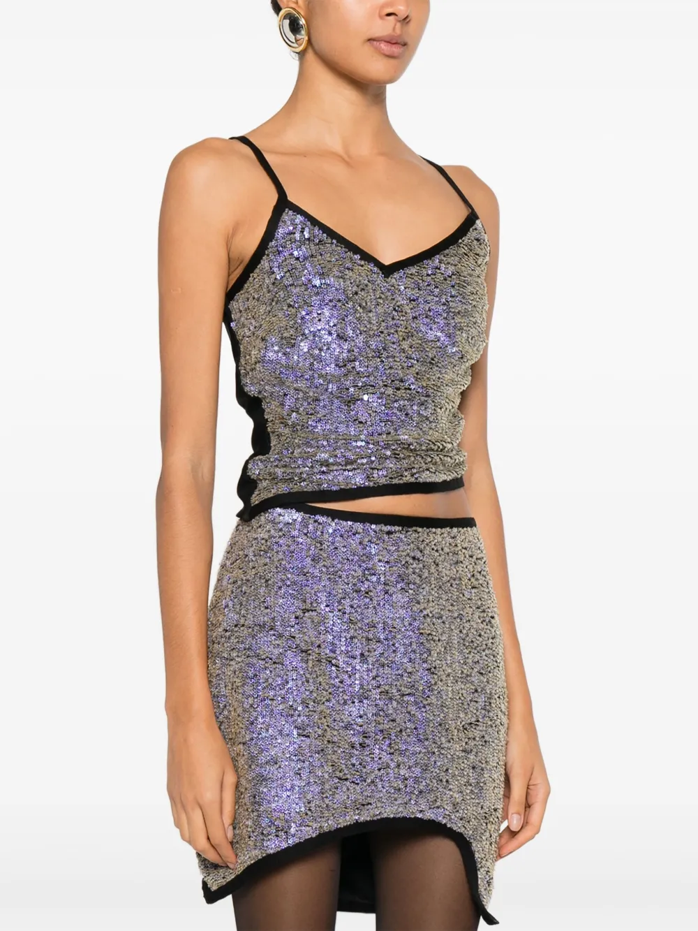 MITILIANE COUTURE Top met pailletten Paars