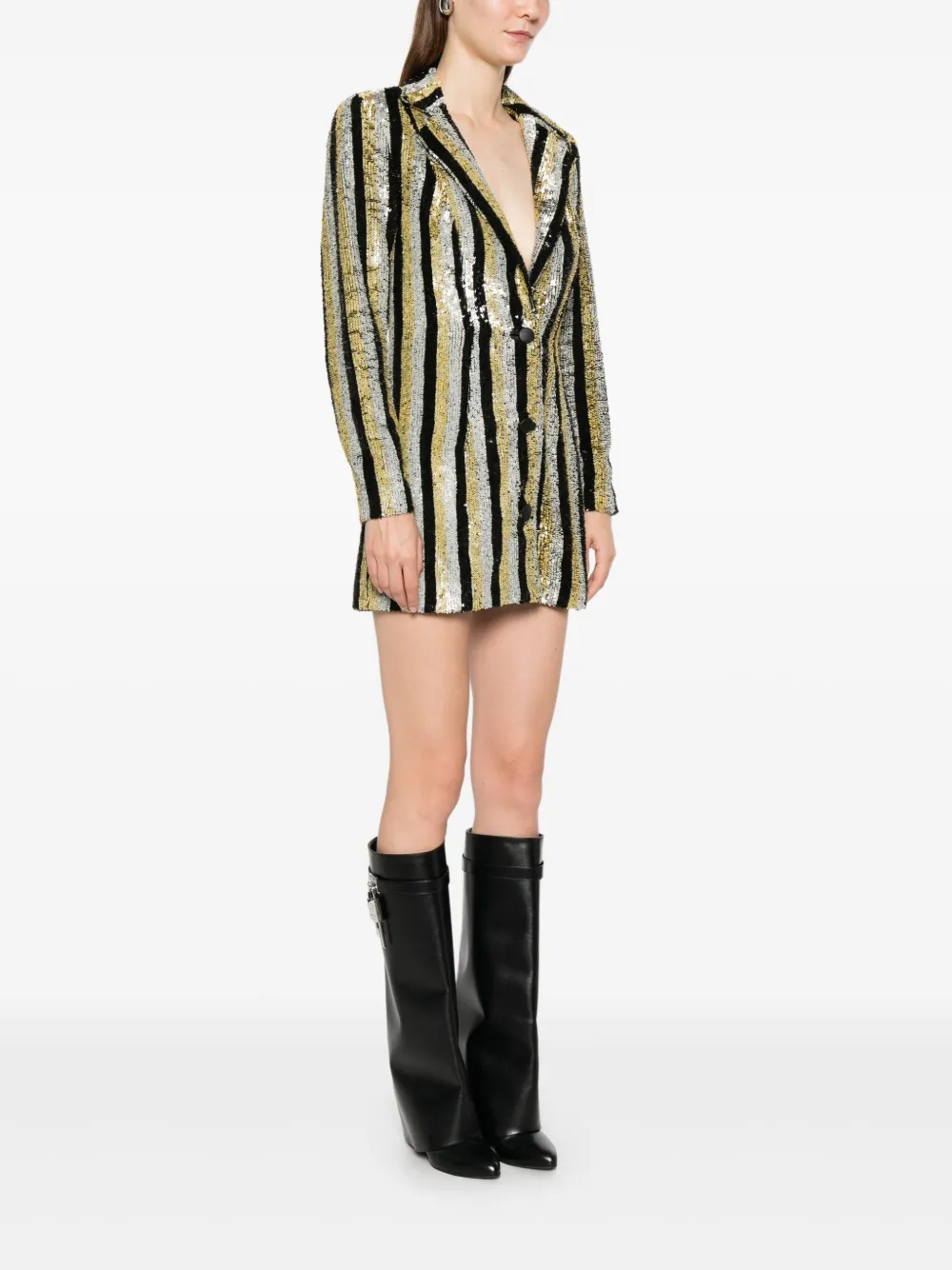 MITILIANE COUTURE Gestreepte blazer met pailletten Zwart