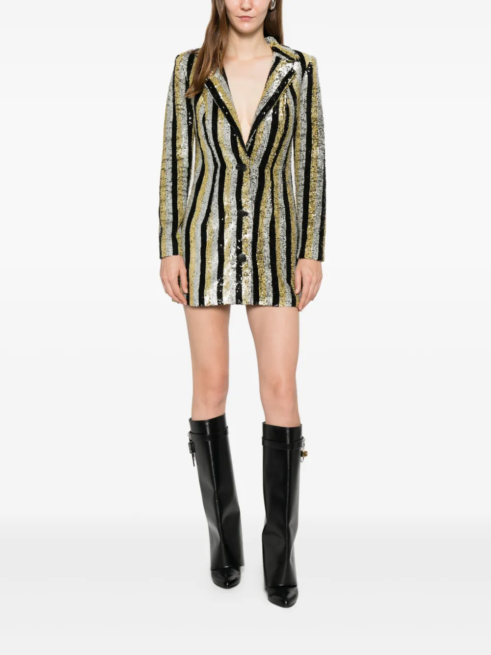 MITILIANE COUTURE striped sequined tuxedo coat | Single Breasted Coats | Image 2