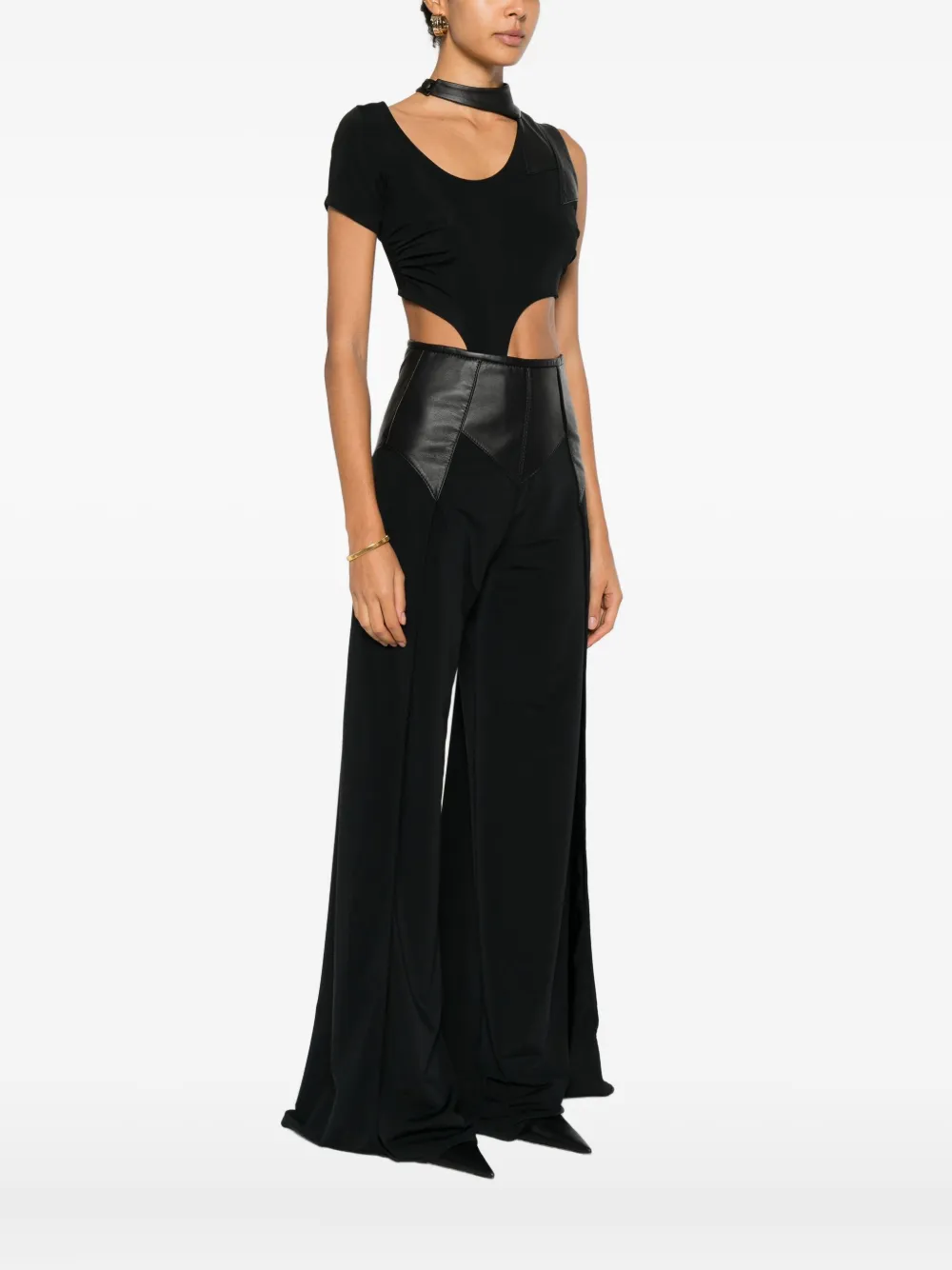 Mitiliane Couture Leather Insert Top In Black
