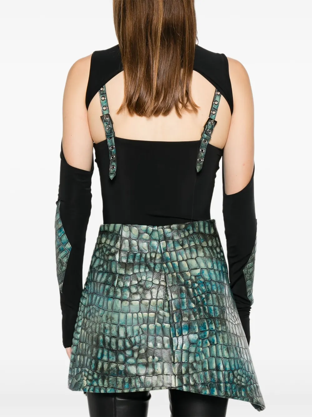 Embossed Corset Croc Effect Top