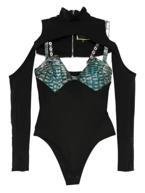 MITILIANE COUTURE embossed corset croc effect top