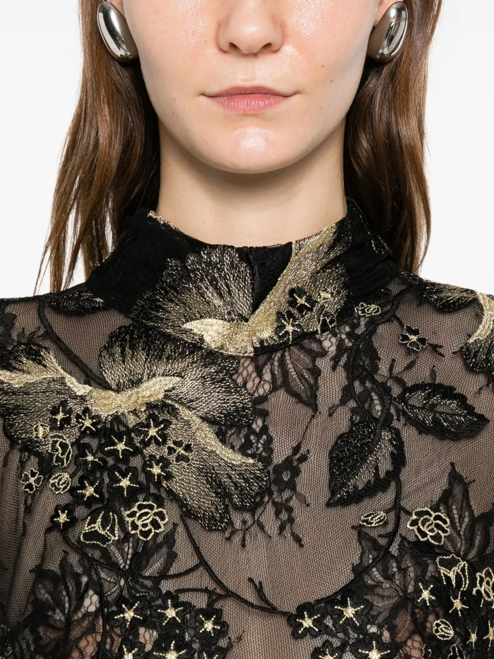 Embroidered Lace Bodysuit