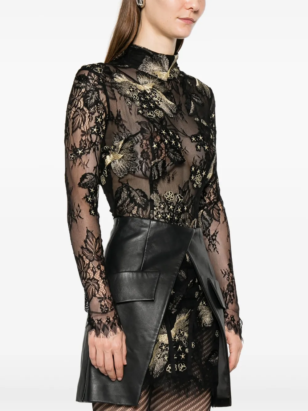 Embroidered Lace Bodysuit
