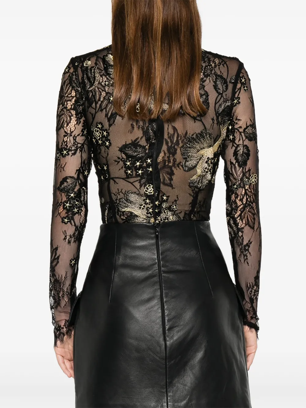 Embroidered Lace Bodysuit