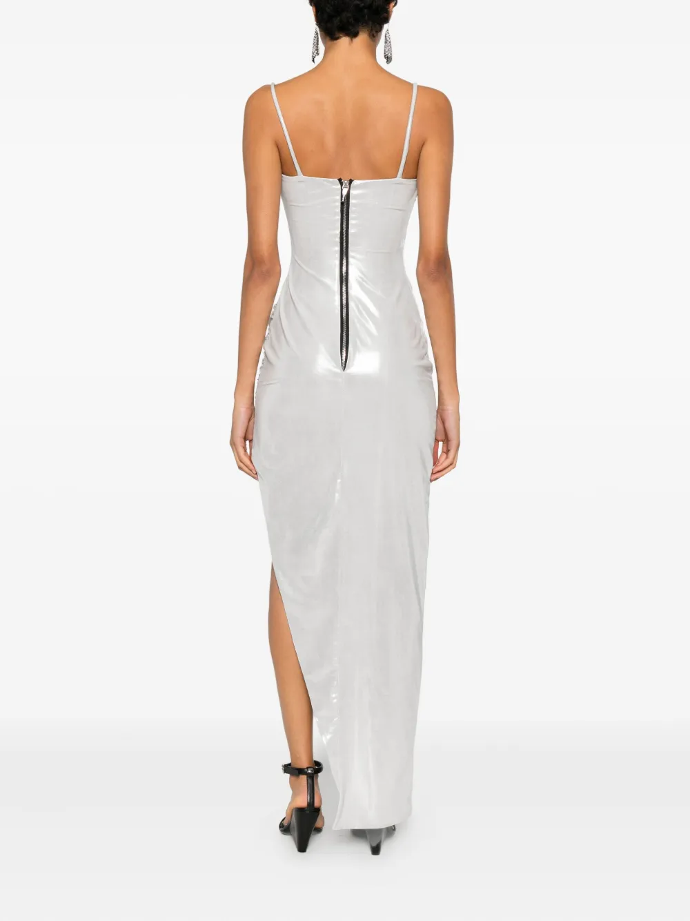 MITILIANE COUTURE Asymmetrische iriserende jurk Zilver