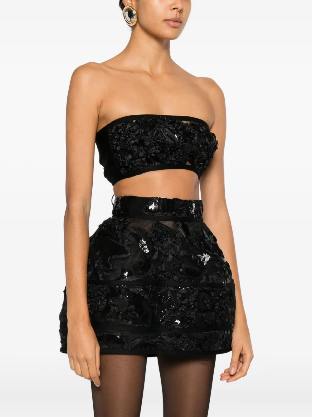 Embroidered Bustier Top