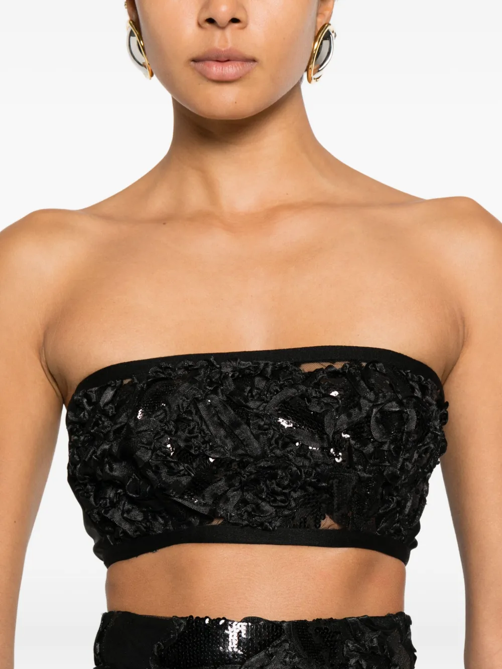 Embroidered Bustier Top