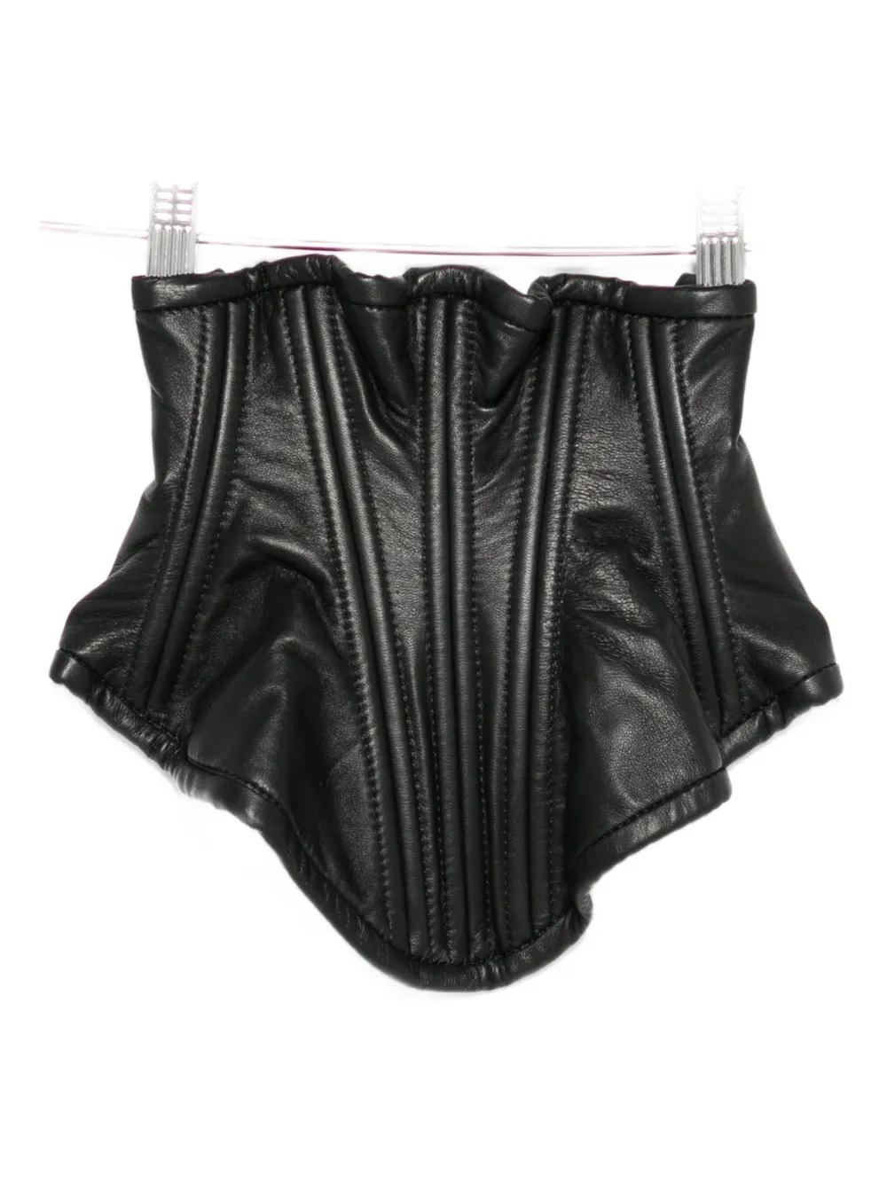 Mitiliane Couture Panelled Leather Corset In Black