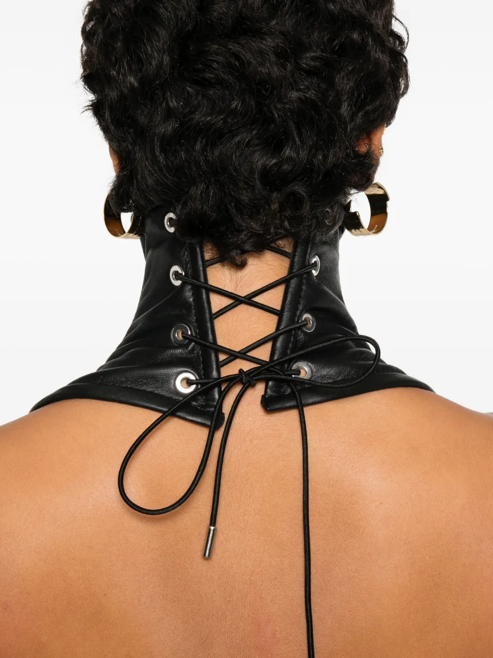 Mitiliane Couture Panelled Leather Corset In Black