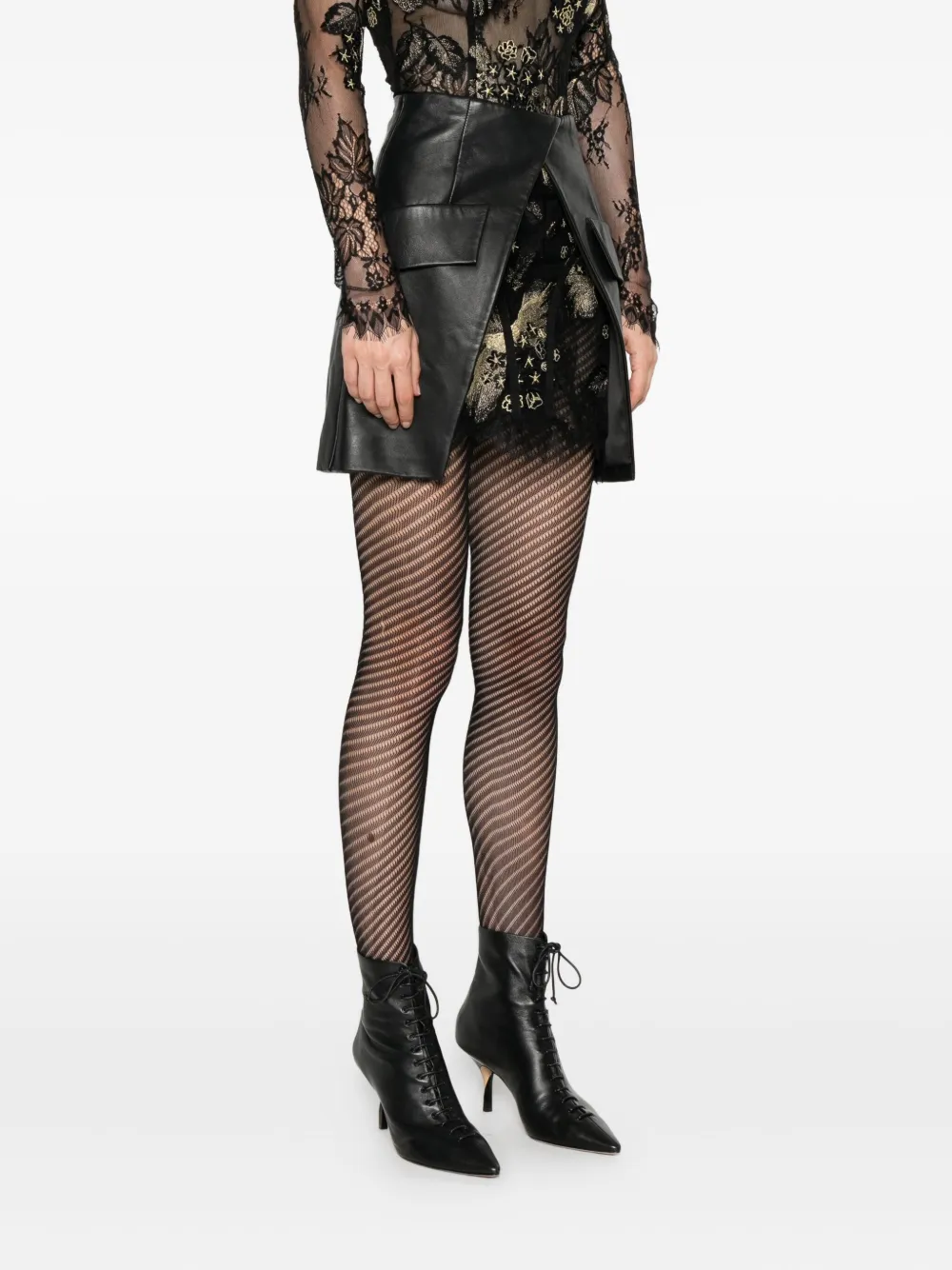 Mitiliane Couture Leather Skirt In Black