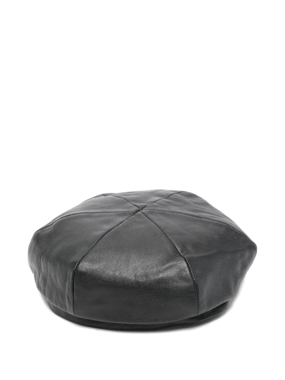 Pre-owned Giorgio Armani 1990s Leather Beret In Black
