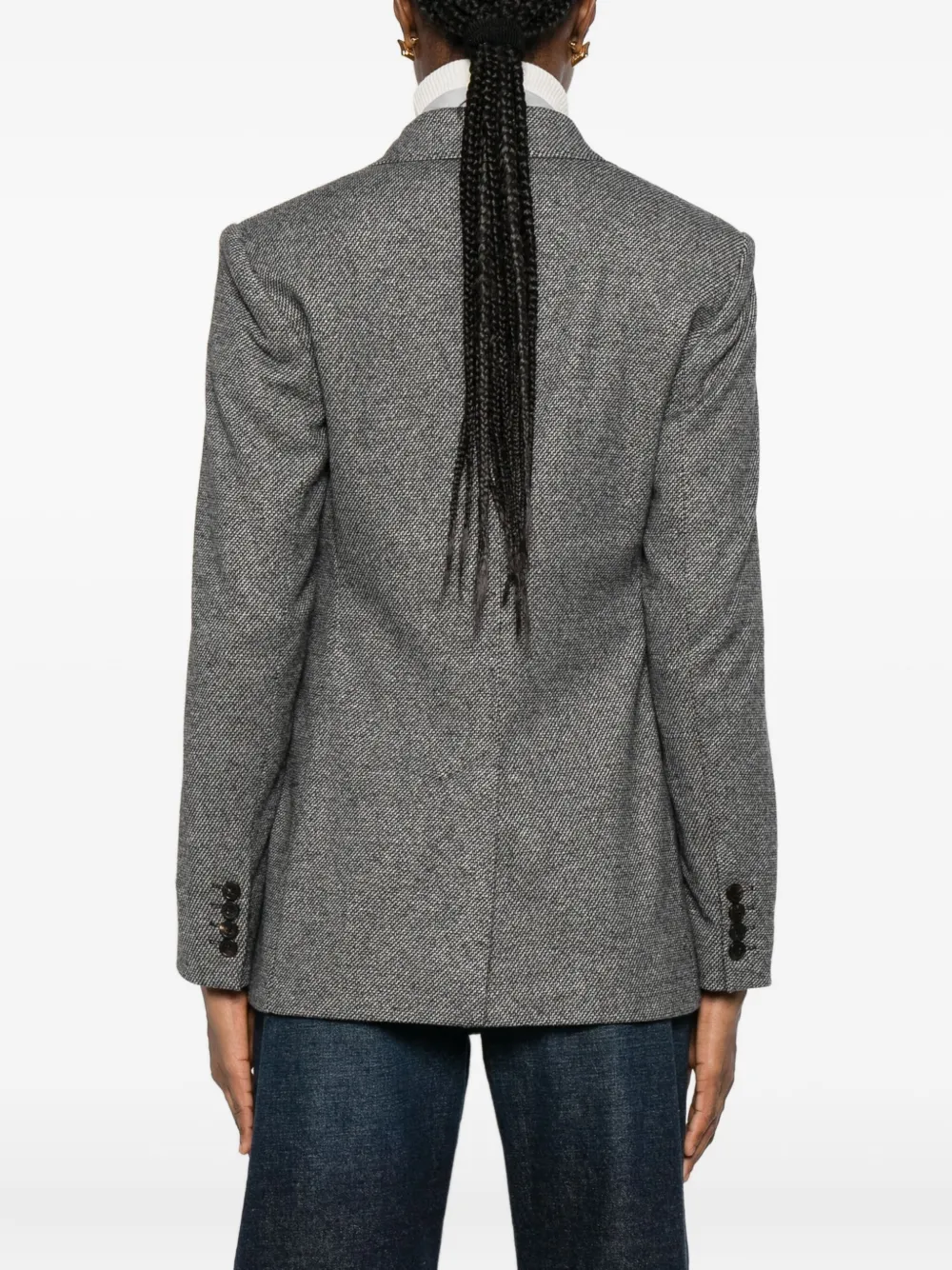Max Mara Double-breasted Blazer In Gray