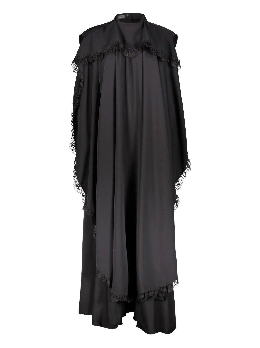 Balenciaga Lace-detail Maxi Dress In Black