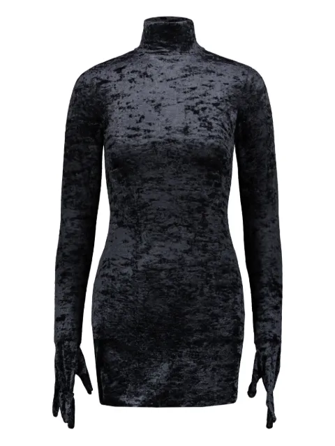 VETEMENTS velvet gloves mini dress