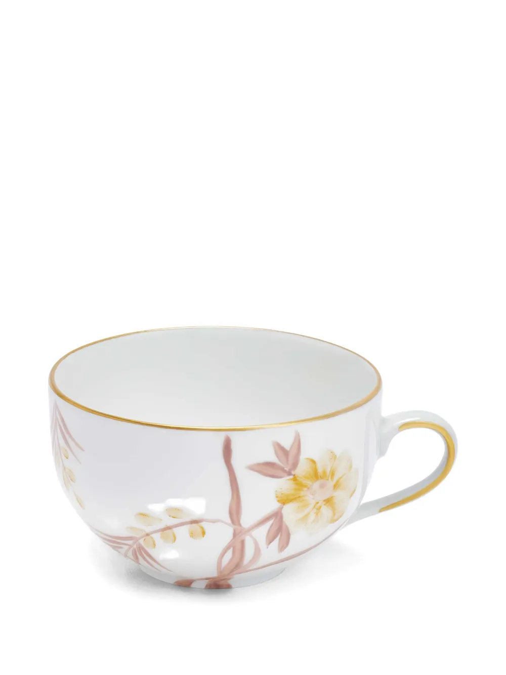 Marie Daage Bouquet De Compete Gold Teacup And Saucer (7.5cmx14cm) In White
