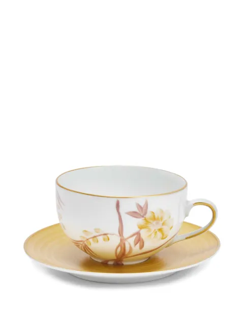 MARIE DAAGE Bouquet De Compete gold teacup and saucer (7.5cmx14cm)