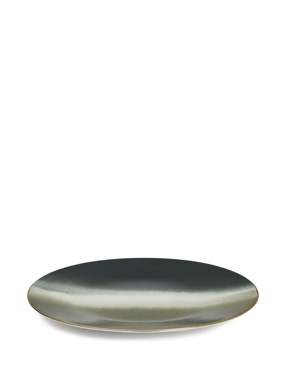 Marie Daage Tie-dye Round Coupe Presentation Plate (30.5cm) In Green