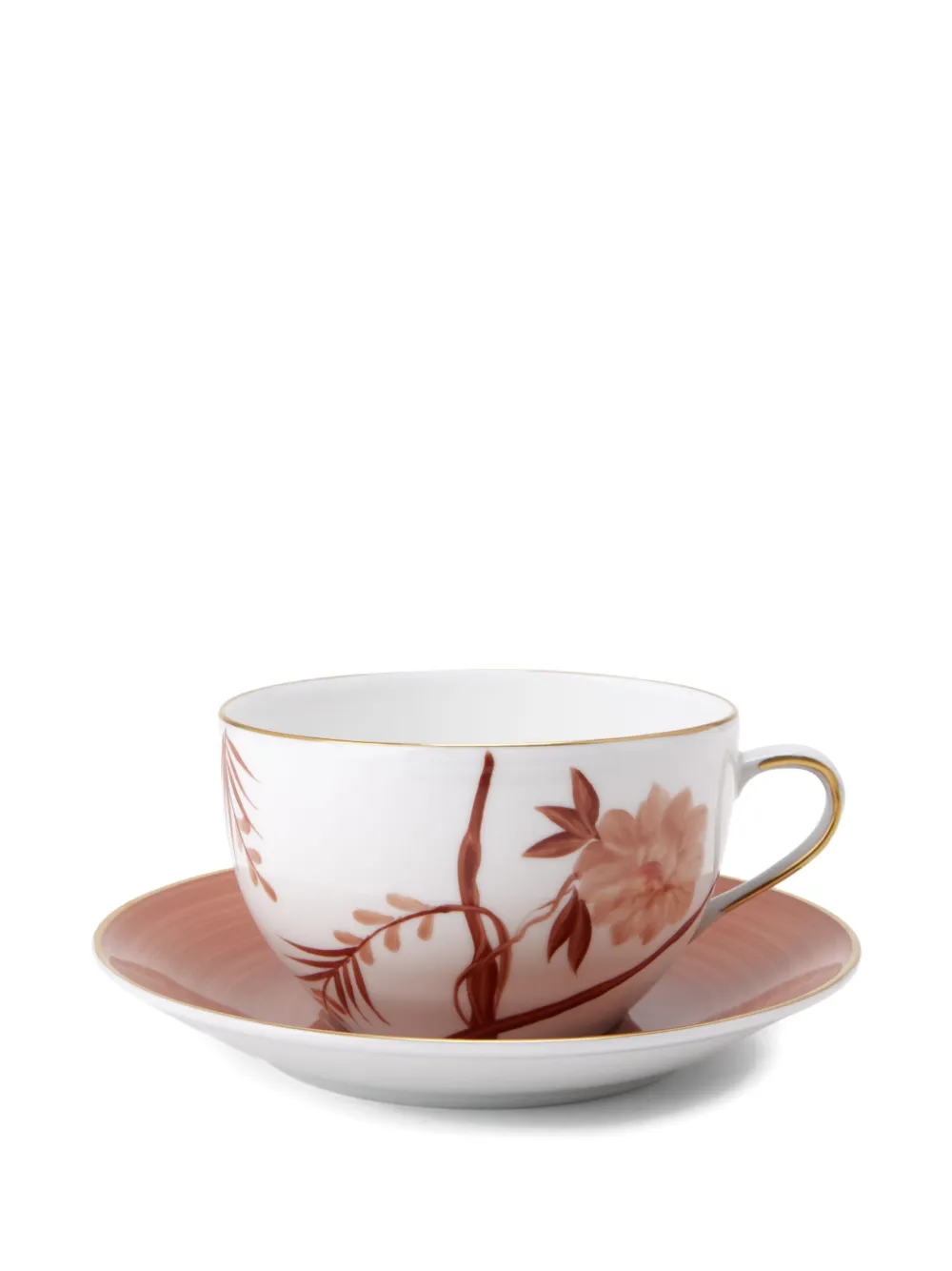 Marie Daage Bouquet De Vie Tea Cup And Saucer (8.5cmx17cm) In Pink