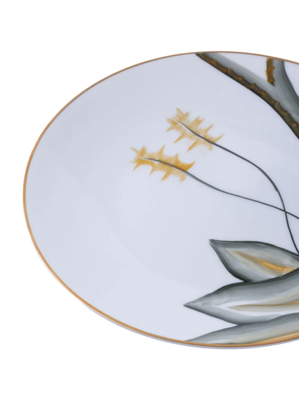 Marie Daage Handpainted Round Dessert Plate (21cm) In Gray