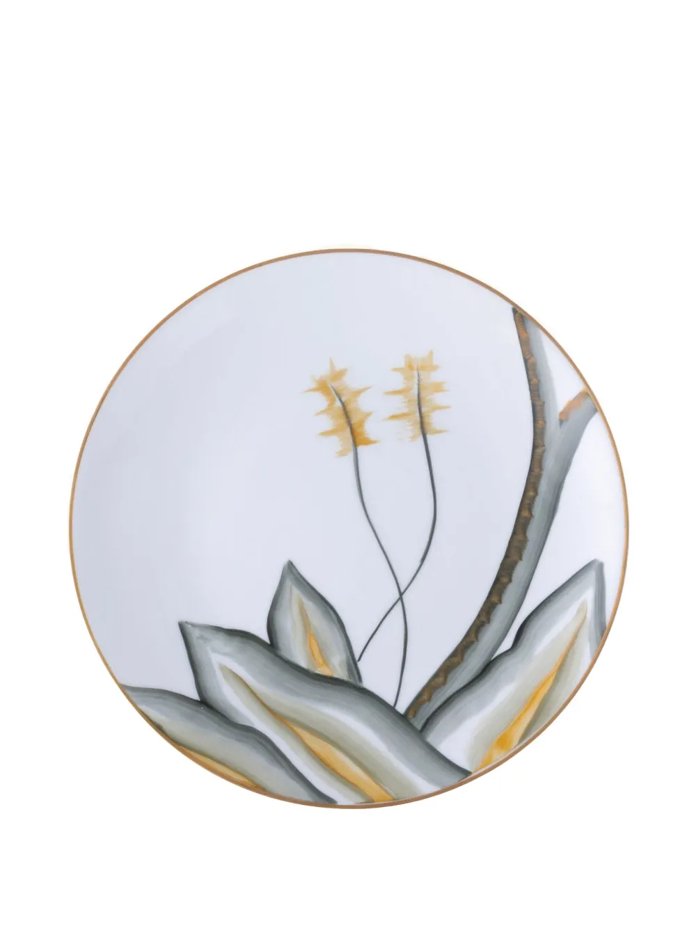 Marie Daage Handpainted Round Dessert Plate (21cm) In Gray