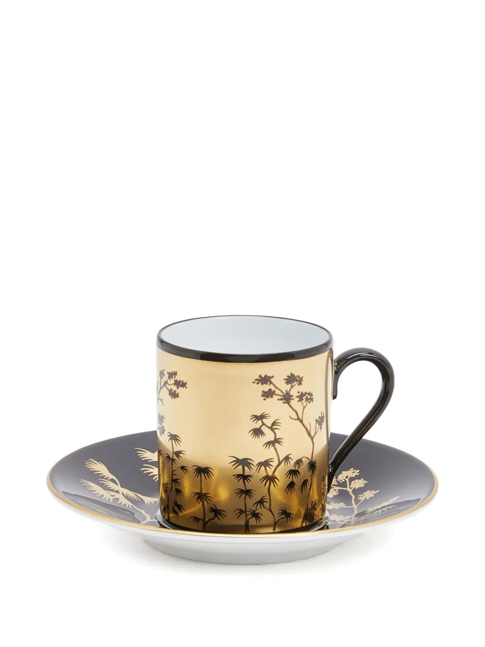 Pinto Paris Kyoto Patterned Coffee Cup And Saucer In Gold