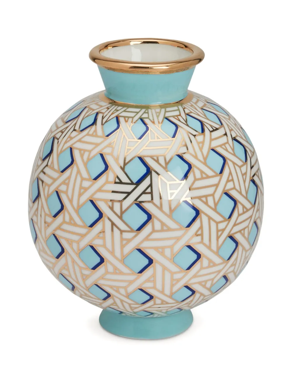 Jonathan Adler basketweave round vase (24cm) | blanc | Image 1