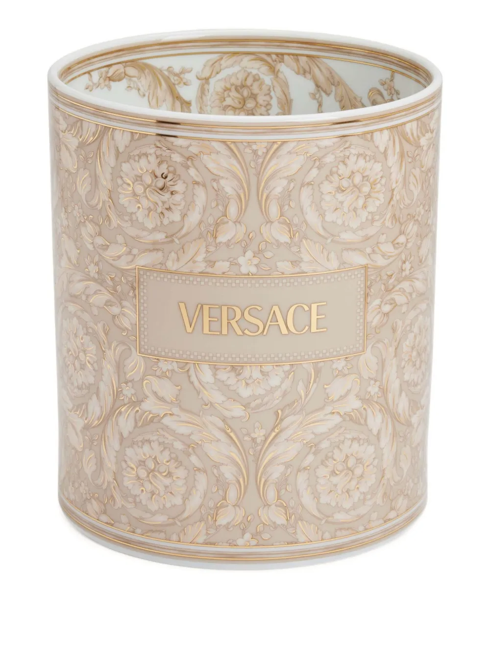 Versace Home Barocco round small vase (15cm x 18cm) - Bianco