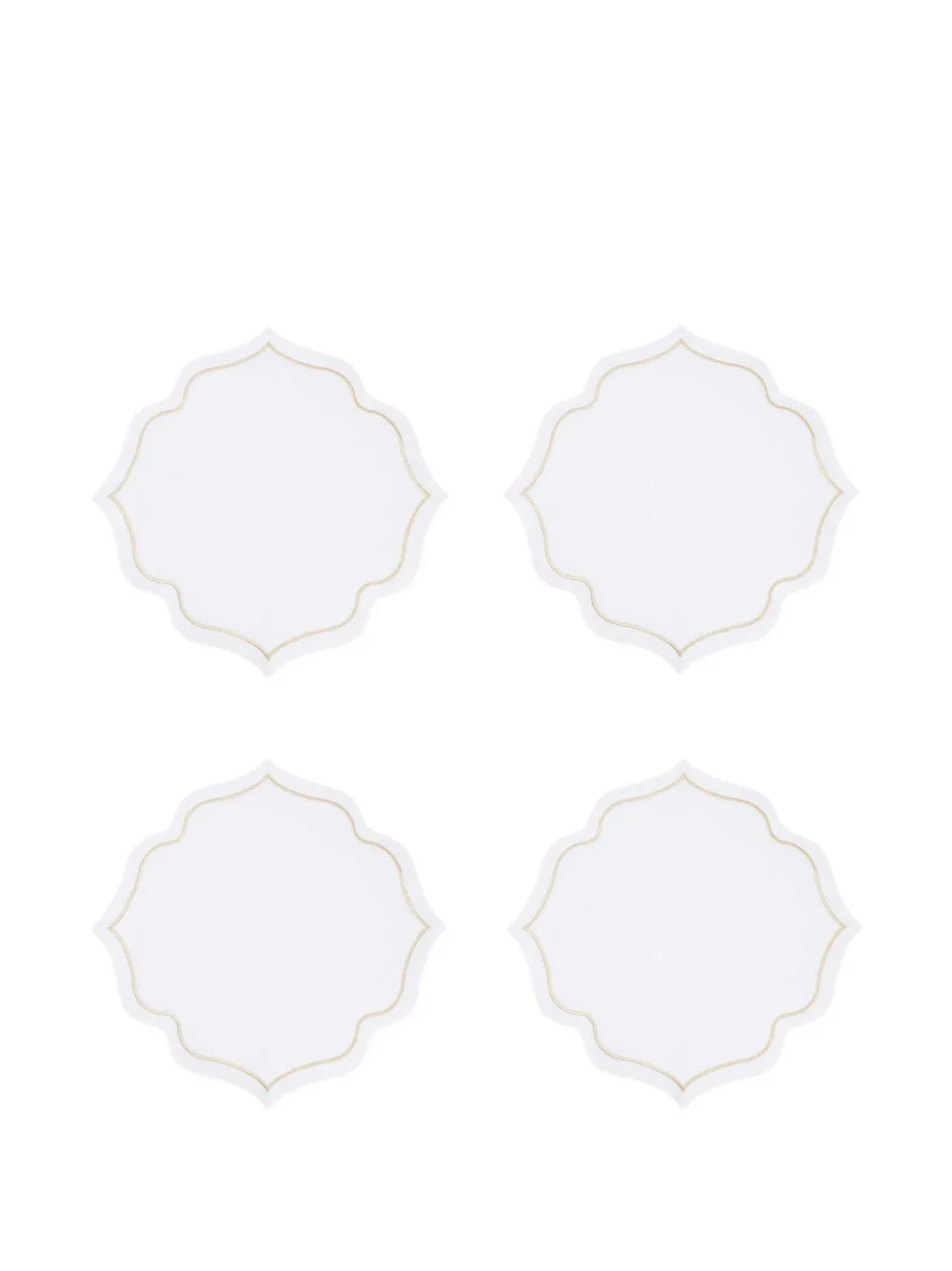Catherine Denoual Arabesque Scalloped Placemat (set Of Six) In White