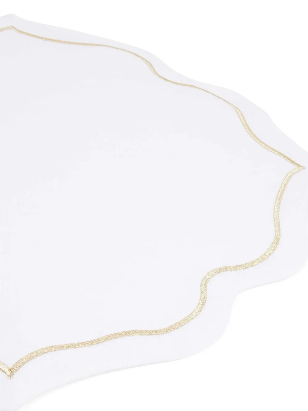 Catherine Denoual Arabesque Scalloped Placemat (set Of Six) In White
