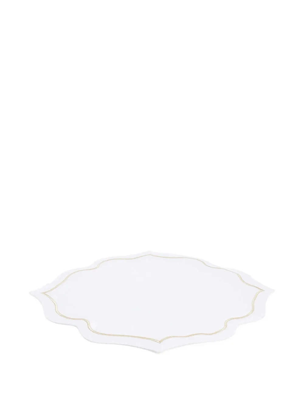 Catherine Denoual Arabesque Scalloped Placemat (set Of Six) In White