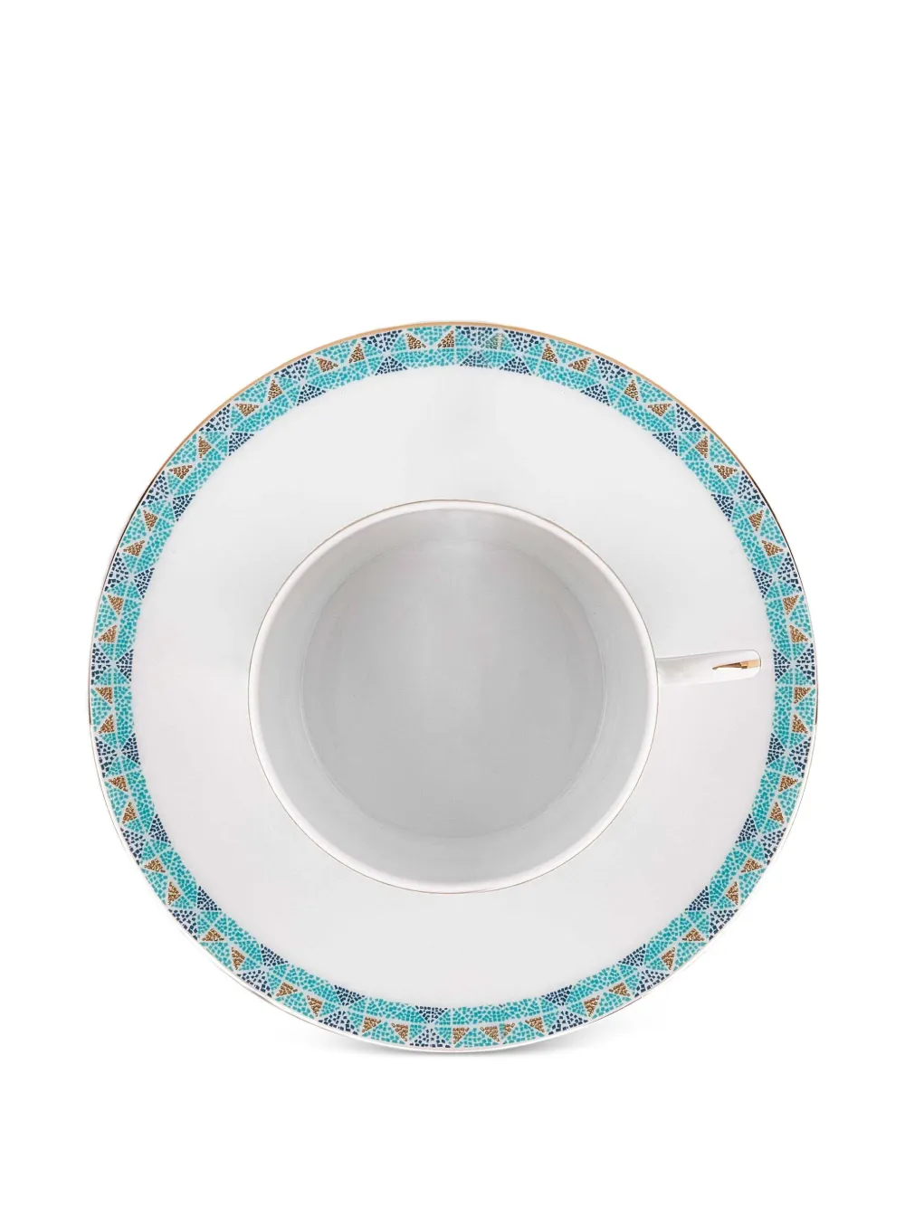 Haviland Portofino mosaic tea cup & saucer (set of four) | Blue | Image 1