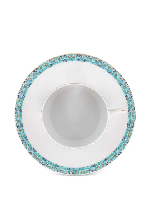 Haviland Portofino mosaic tea cup & saucer (set of four)