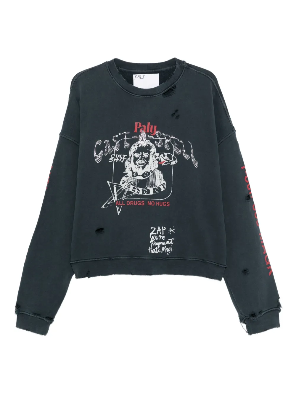 Paly Cast-A-Spell distressed sweatshirt | Black | Image 1
