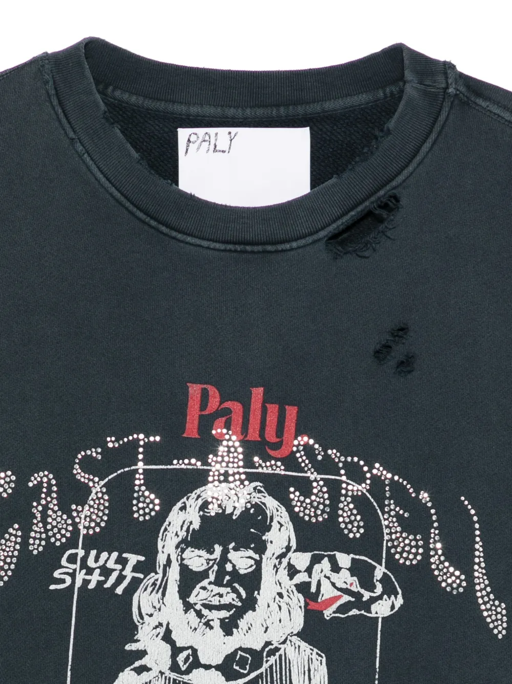  Paly Cast-a-spell Distressed Sweatshirt - Black 