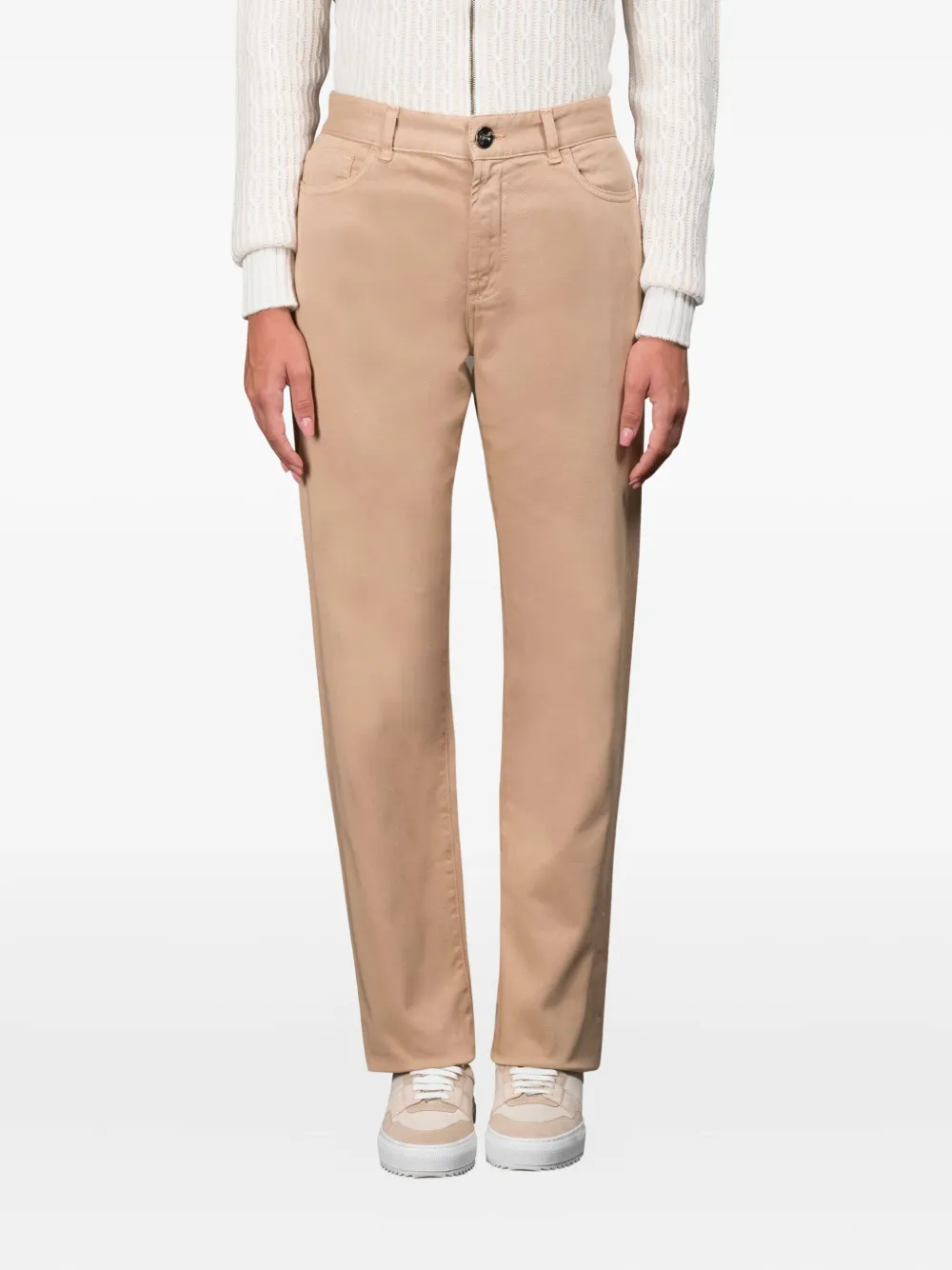 Moorer Sansa-O-Drl button trousers - Beige