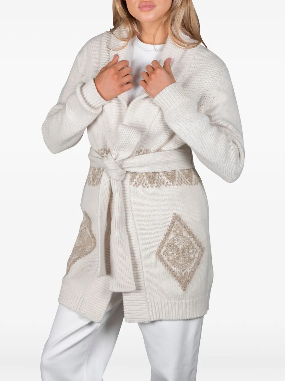 Moorer Gadwa-Dkf vest met ceintuur Beige