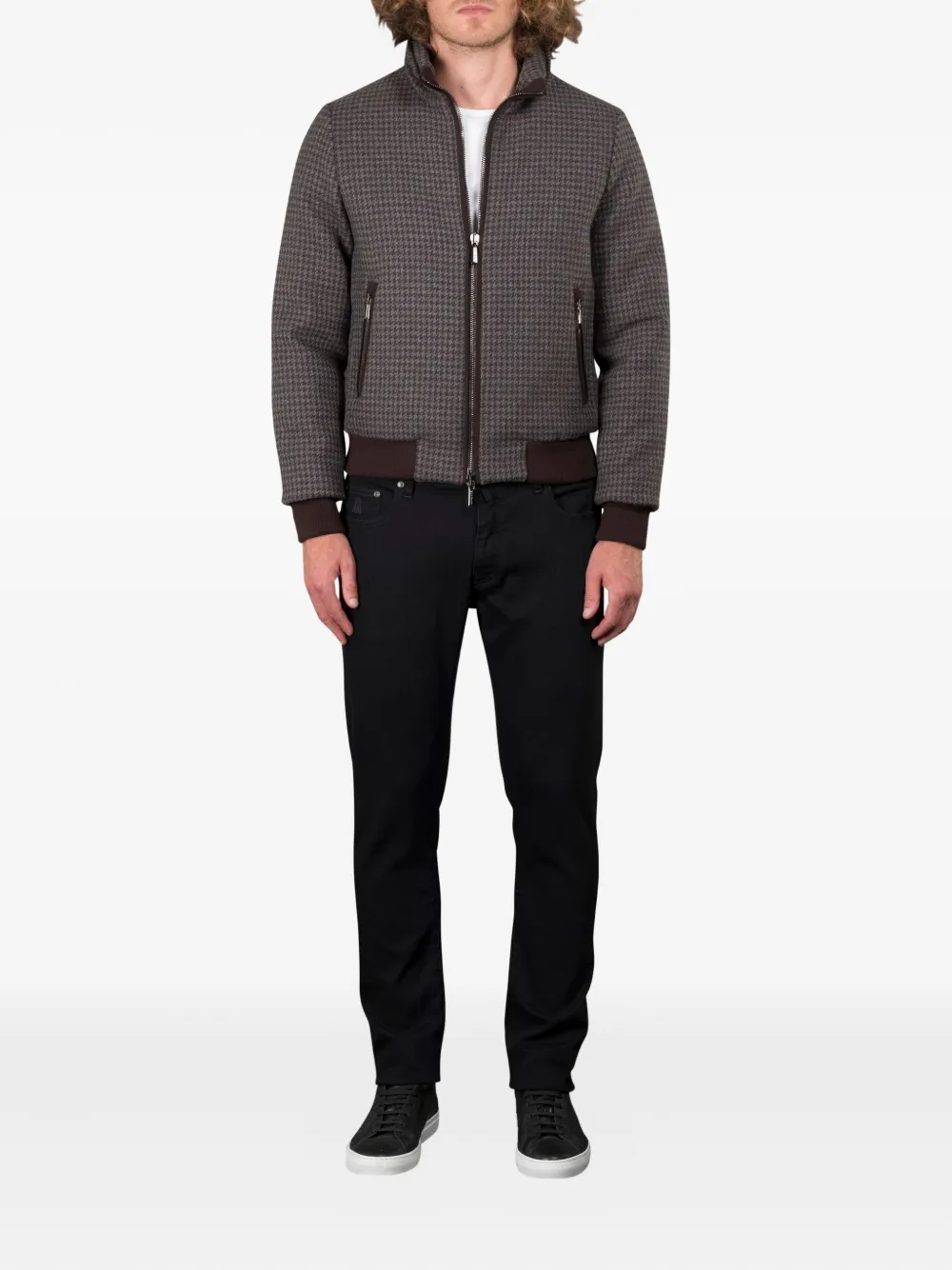 Moorer Bellati-Pp houndstooth zip-up jacket | Chamarras con plumón y capitonadas | Image 2