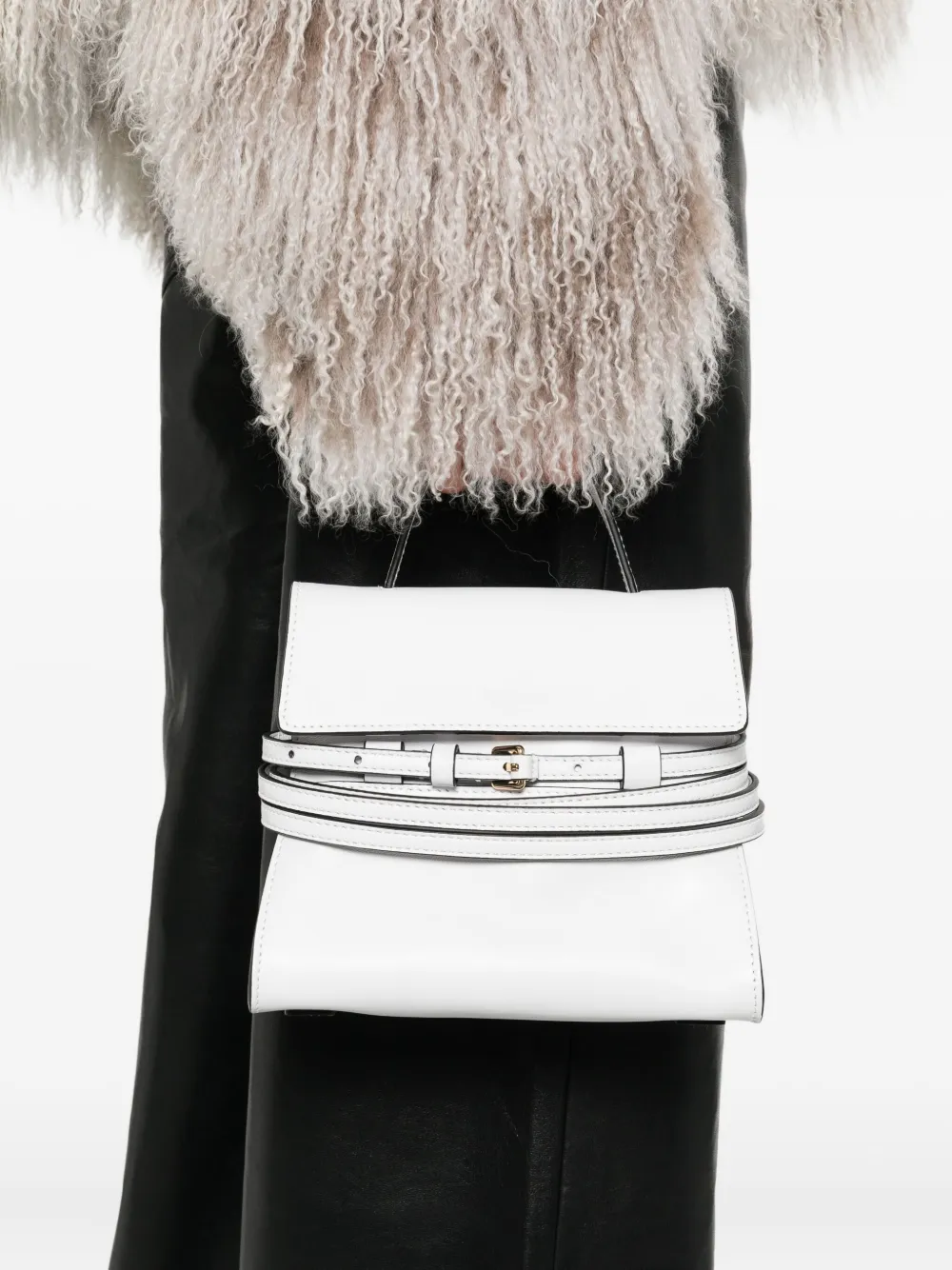 Moschino buckle strap tote bag - Wit