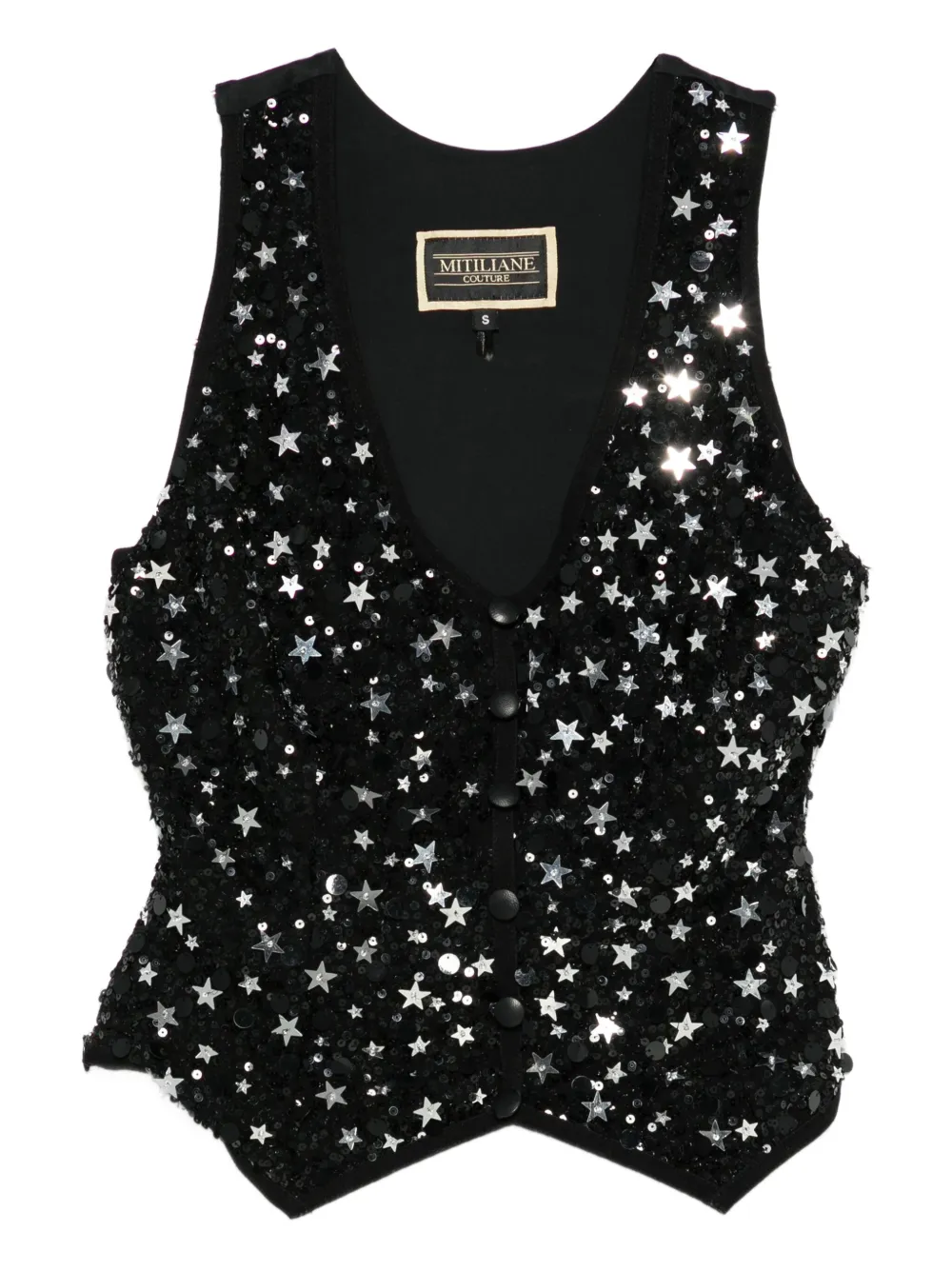 MITILIANE COUTURE sequined star gilet | Black | Image 1