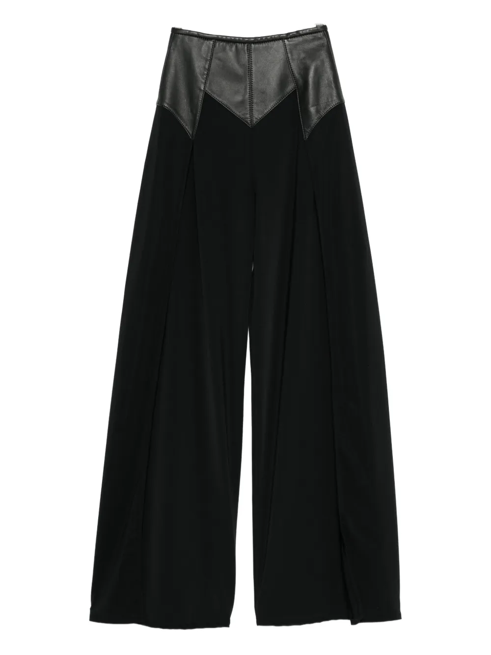 Mitiliane Couture Leather-insert Trousers In Black