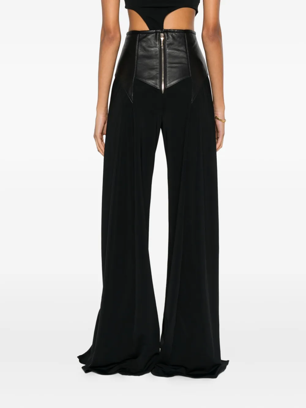 Mitiliane Couture Leather-insert Trousers In Black