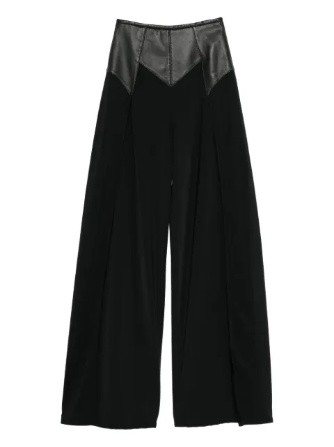 MITILIANE COUTURE leather-insert trousers