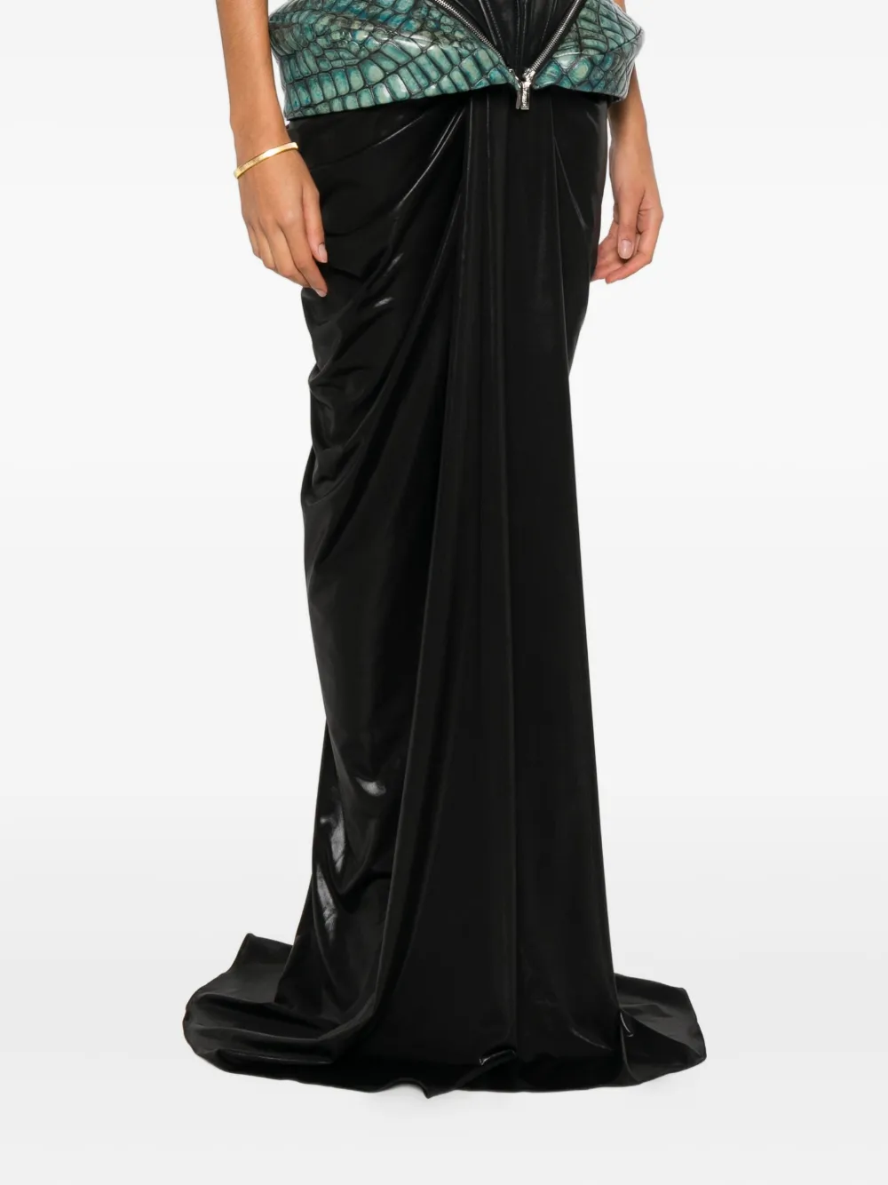 Mitiliane Couture Iridescent Maxi Skirt In Black