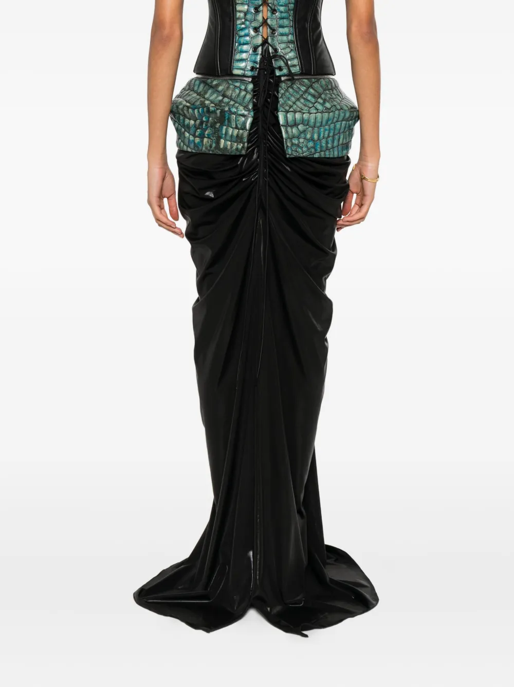 Mitiliane Couture Iridescent Maxi Skirt In Black