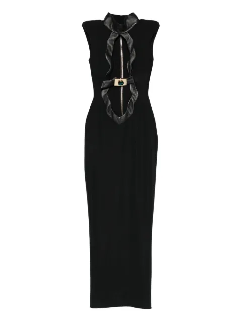 MITILIANE COUTURE leather insert stone accessory dress